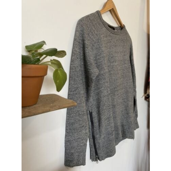 J Crew Gray Sweater Zipper Sides Women Size XXS - Picture 4 of 10